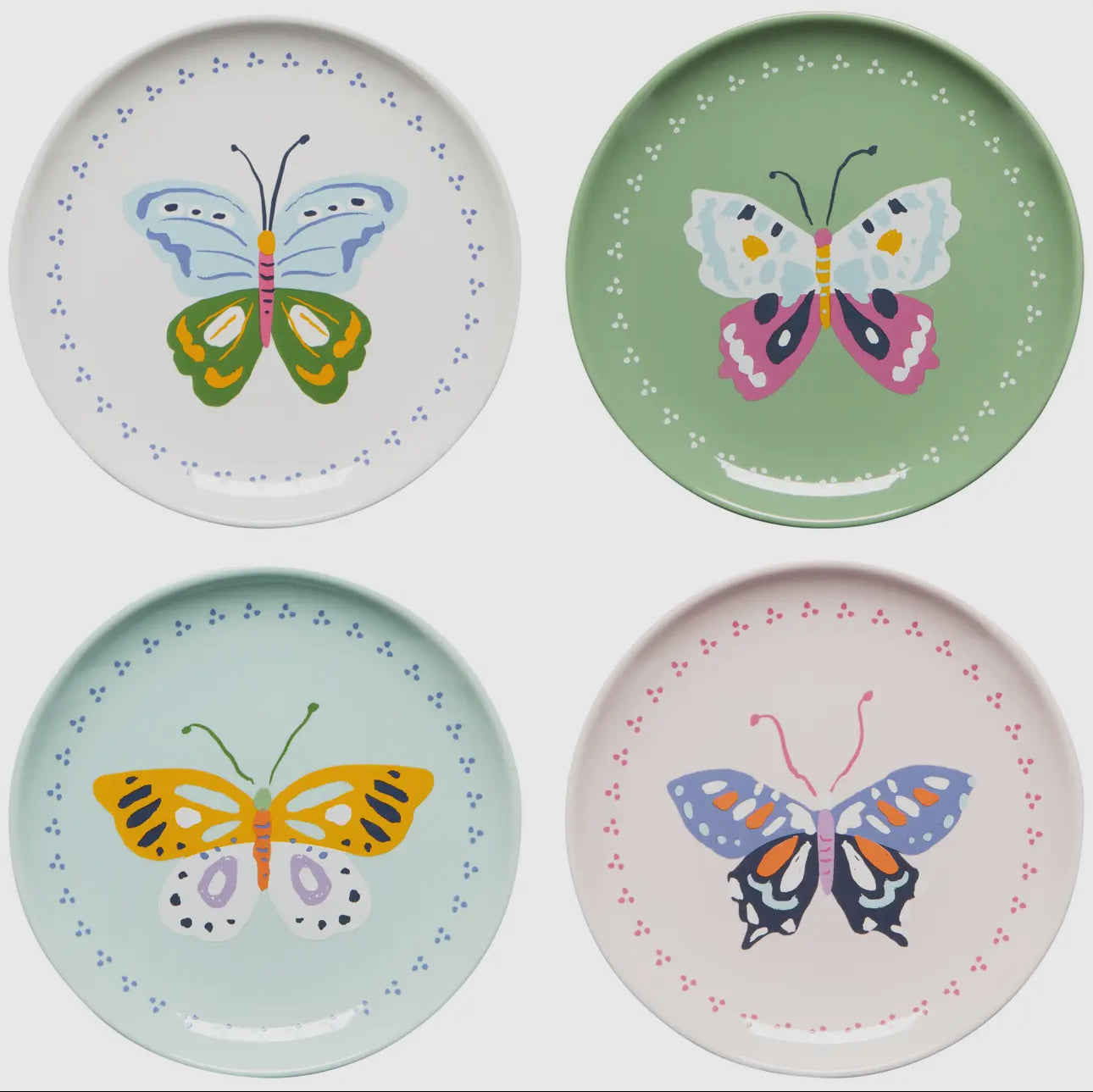 Butterfly Appetizer Plates Set of 4