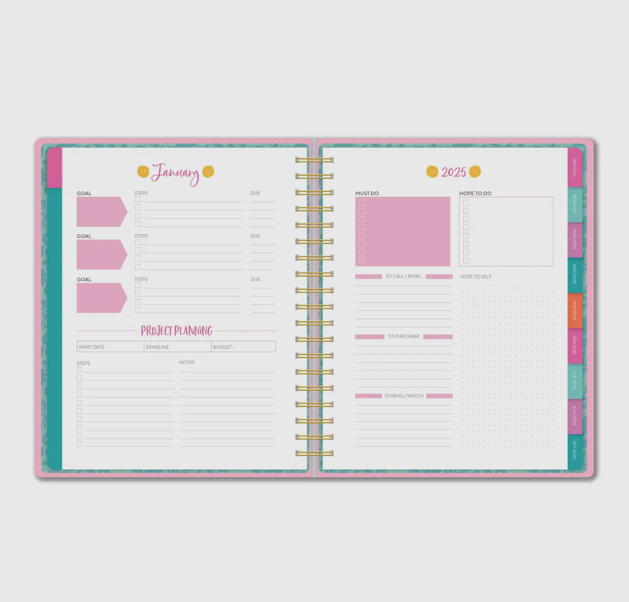 2025 Flowers Deluxe Hardcover Planner
