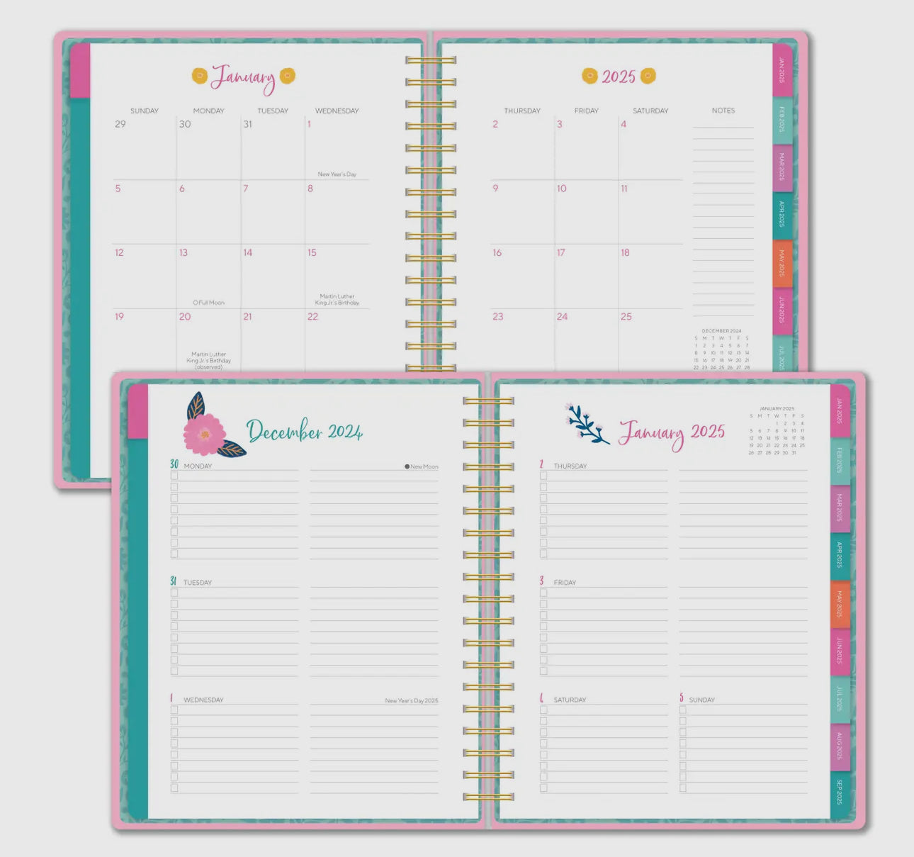 2025 Flowers Deluxe Hardcover Planner